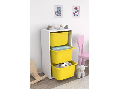 HANAH HOME Višenamenska polica Bronz 3D White Yellow