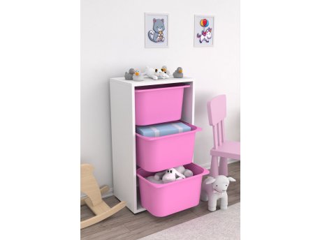 HANAH HOME Višenamenska polica Bronz 3D White Pink