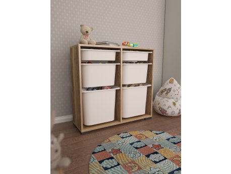 HANAH HOME Višenamenske police Carla Walnut White