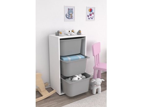 HANAH HOME Višenamenska polica Bronz 3D White Grey