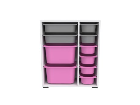 HANAH HOME Višenamenska polica Zen 2D2K6U White Grey Pink