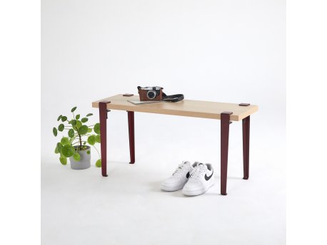 HANAH HOME Klupa Khalkeus Wooden Burgundy (631LGG1236)