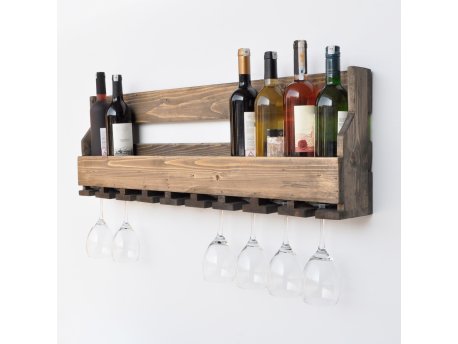 HANAH HOME Drveni stalak za vino orah boja Icki 011