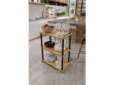 HANAH HOME Dinner Trollei Servant hrast boja