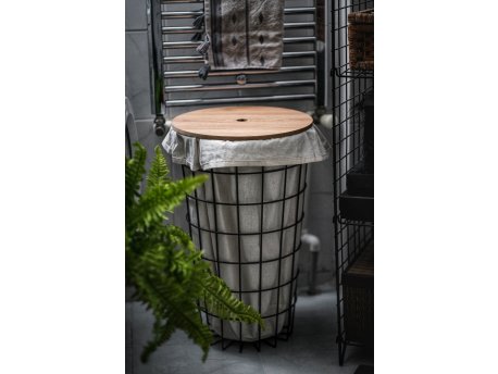 HANAH HOME Korpa za veš u hrast- crnoj boji Hazel