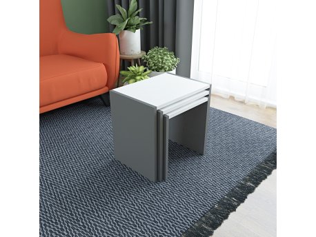 HANAH HOME Nesting Table Nora Anthracite White