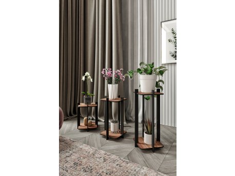 HANAH HOME Drveni štand za biljke Flower Desk Square Walnut