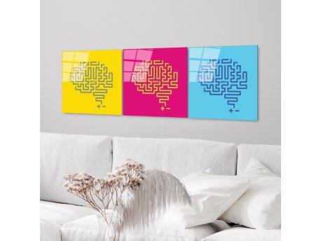 WALLXPERT Dekorativna slika od kaljenog stakla (3 komada)UV 851 50 x 50