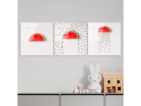 WALLXPERT Dekorativna slika od kaljenog stakla (3 komada )UV 853 50 x 50