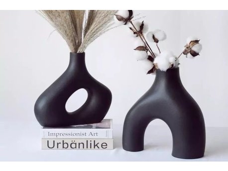 WALLXPERT Vaza set Iskandinav Black