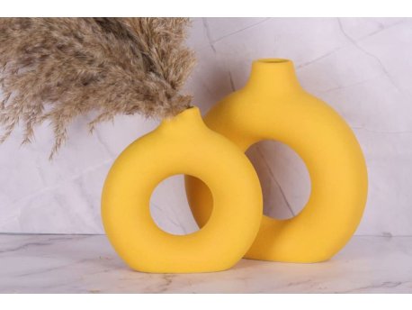 WALLXPERT Vaza set Iskandinav Halka Yellow