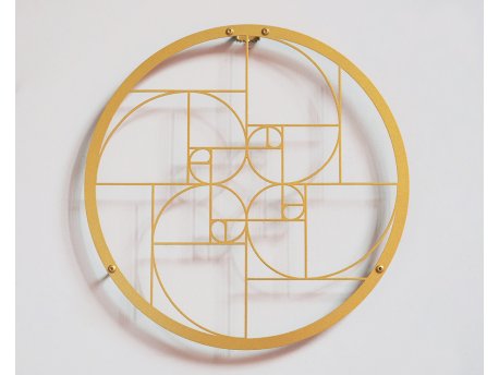 WALLXPERT Dekorativni metalni zidni pribor Golden Mean 98 Gold