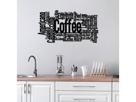 WALLXPERT Dekorativni metalni zidni pribor Coffee Or What?