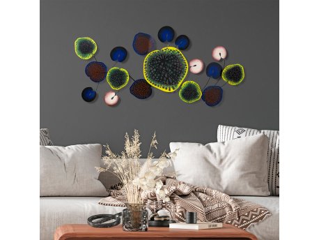 WALLXPERT Dekorativni metalni zidni pribor Nenuharps 3 multicolor