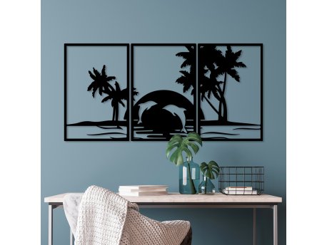 WALLXPERT Dekorativni metalni zidni pribor Seaside Trio B