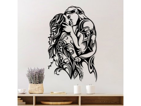 WALLXPERT Dekorativni metalni zidni pribor Kiss Black