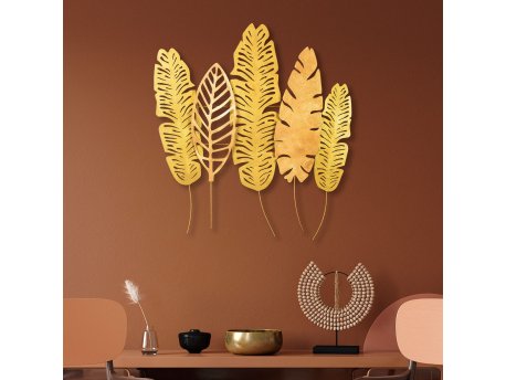 WALLXPERT Dekorativni metalni zidni pribor multicolor Leaves v10