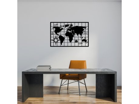 WALLXPERT Dekorativni metalni zidni pribor World Map 7