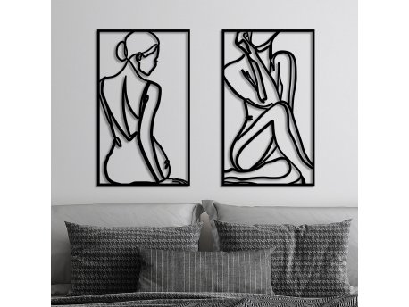 WALLXPERT Dekorativni metalni zidni pribor Minimalist Female Body