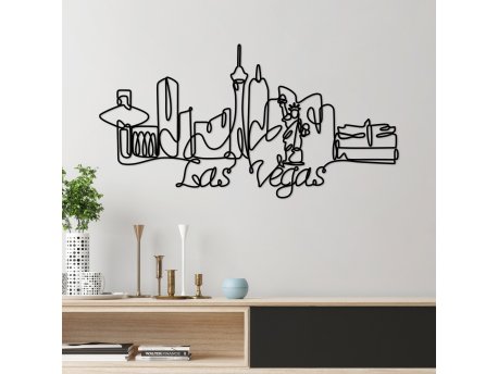 WALLXPERT Dekorativni metalni zidni pribor Las Vegas crna boja