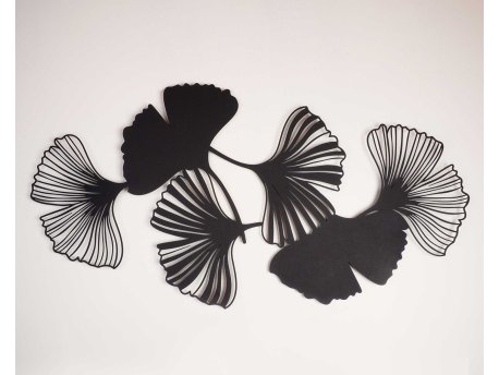 WALLXPERT Dekorativni metalni zidni pribor Gingko Leaves APT516