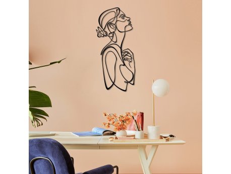 WALLXPERT Dekorativni metalni zidni pribor Woman Silhouette APT596LS