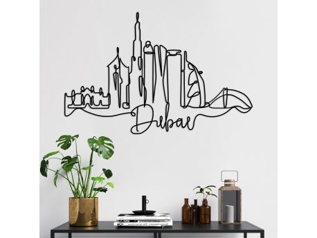 WALLXPERT Dekorativni metalni zidni pribor crna boja Dubai