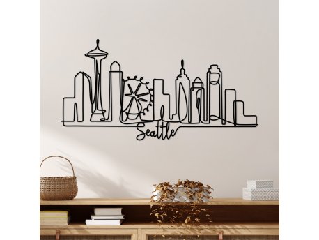 WALLXPERT Dekorativni metalni zidni pribor Seattle crna boja