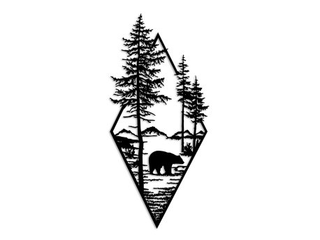 WALLXPERT Dekorativni metalni zidni pribor Bear Black v2