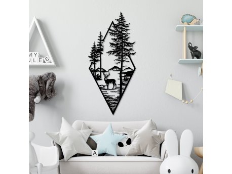WALLXPERT Dekorativni metalni zidni pribor Deer Black