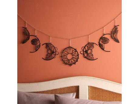 WALLXPERT Dekorativni metalni zidni pribor Moon Phases APT534MS