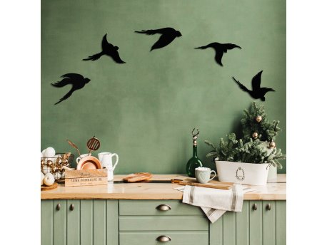 WALLXPERT Dekorativni metalni zidni pribor Birds APT646MS
