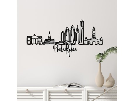 WALLXPERT Dekorativni metalni zidni pribor Philadelphia crna boja
