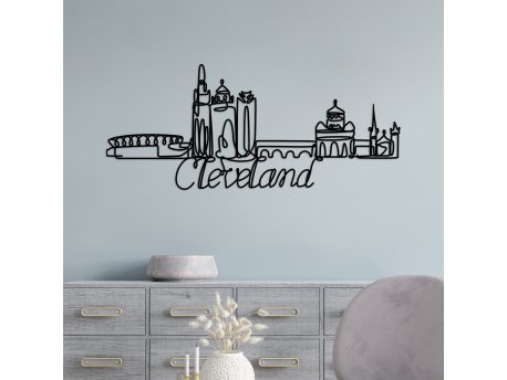 WALLXPERT Dekorativni metalni zidni pribor Cleveland crna boja