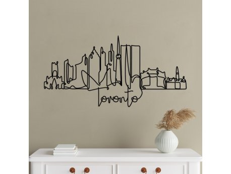 WALLXPERT Dekorativni metalni zidni pribor Toronto crna boja
