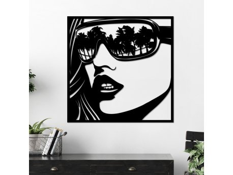 WALLXPERT Dekorativni metalni zidni pribor Miami Beach crna boja
