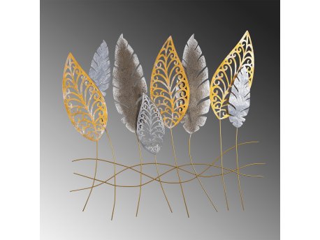 WALLXPERT Dekorativni metalni zidni pribor multicolor lišće Kosmer