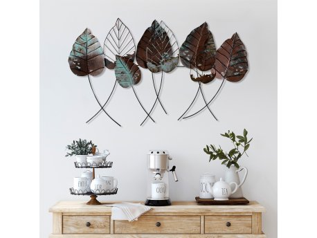 WALLXPERT Dekorativni metalni zidni pribor Casting Leaf 3