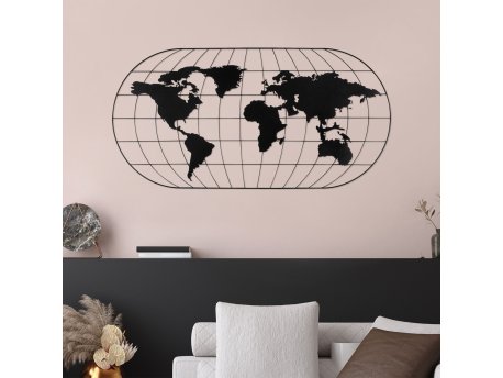 WALLXPERT Dekorativni metalni zidni pribor World Map 17