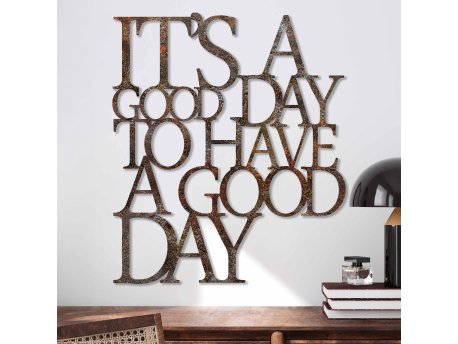 WALLXPERT Dekorativni metalni zidni pribor Rusty Have a Good Day