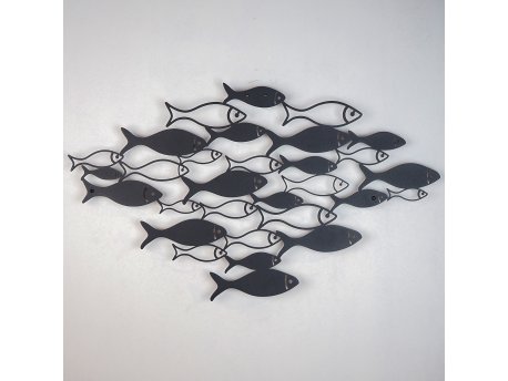 WALLXPERT Dekorativni metalni zidni pribor Fish Swarm APT392MS