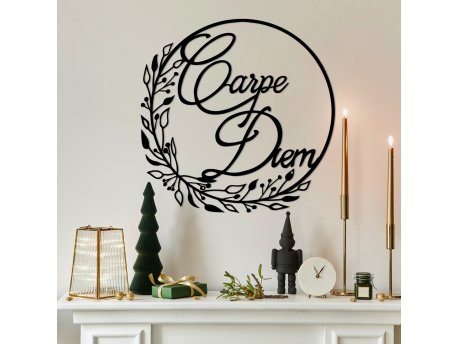 WALLXPERT Dekorativni metalni zidni pribor Carpe Diem 1