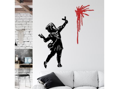 WALLXPERT Dekorativni metalni zidni pribor Banksy Metal 09