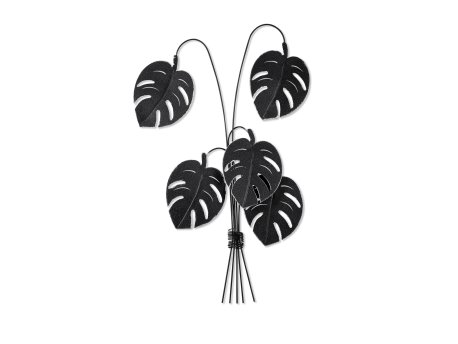 WALLXPERT Dekorativni metalni zidni pribor Monstera Black