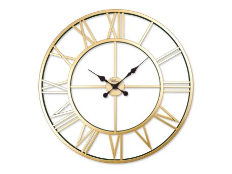 WALLXPERT Dekorativni metalni zidni sat Retro Gold