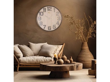 WALLXPERT Dekorativni metalni zidni sat Antique Medium Wooden