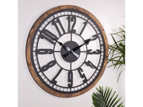 WALLXPERT Dekorativni metalni zidni sat Bruno Black 1