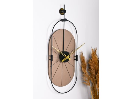 WALLXPERT Dekorativni metalni zidni sat Sntr Brown