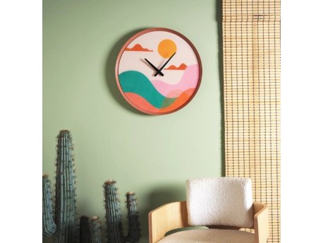WALLXPERT Dekorativni metalni zidni sat multicolor Abstract APS141MCA