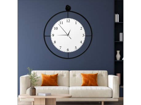 WALLXPERT Dekorativni metalni zidni sat Mclock black 00132